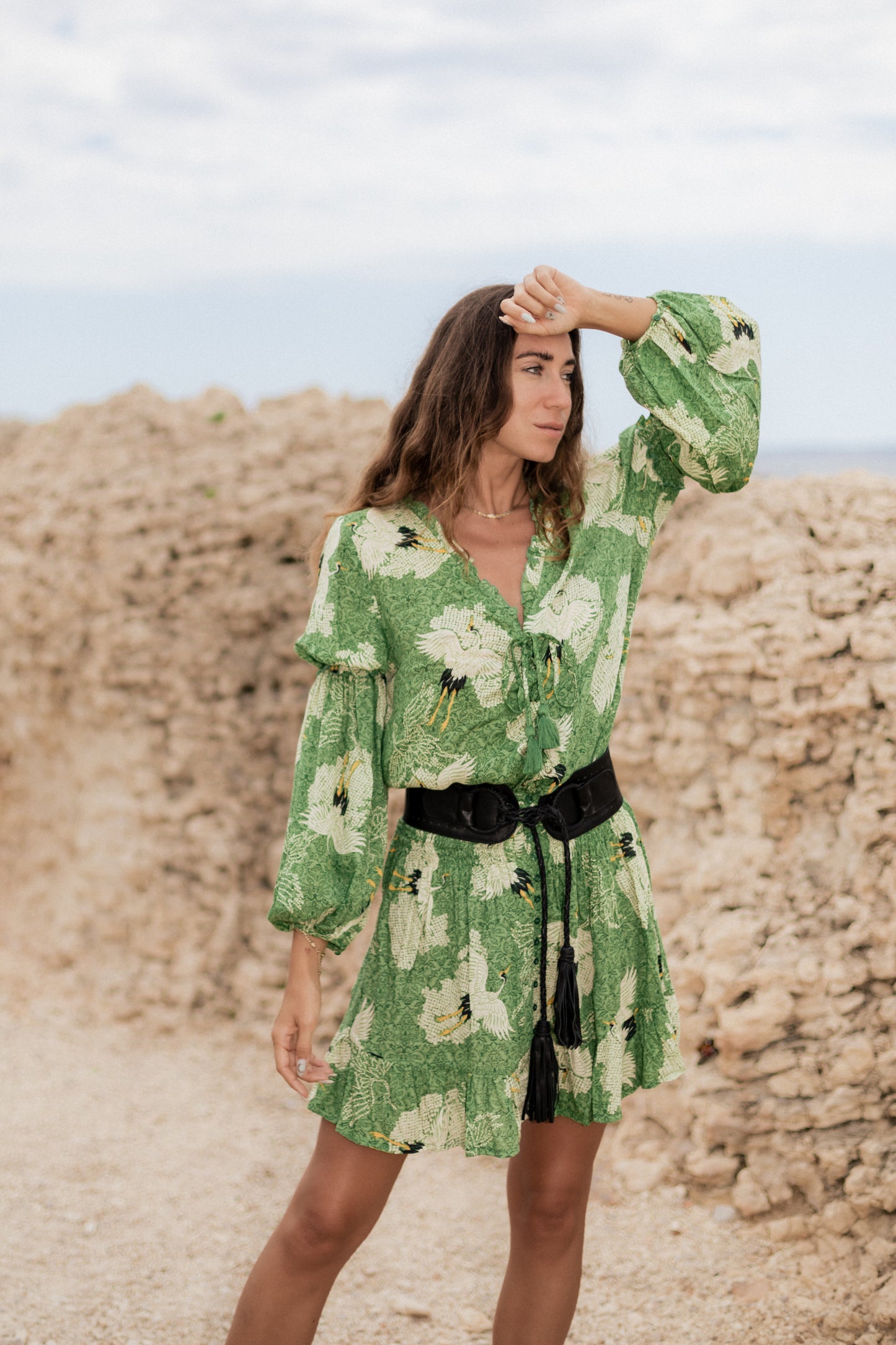 Coconut Milk, Lorena Short Skirt - Bird of Paradise