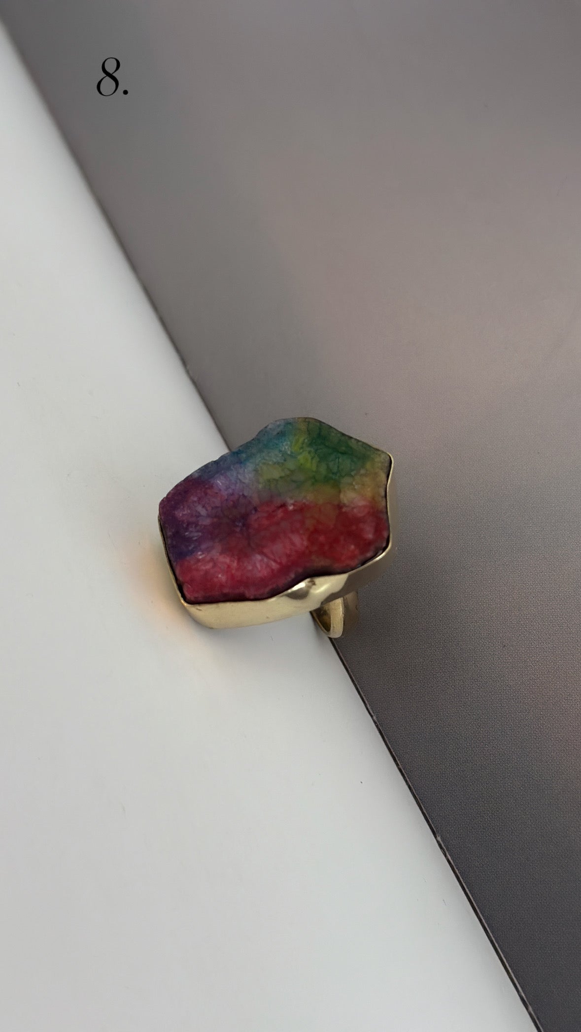 Ringar med stenen agat - Olika färger