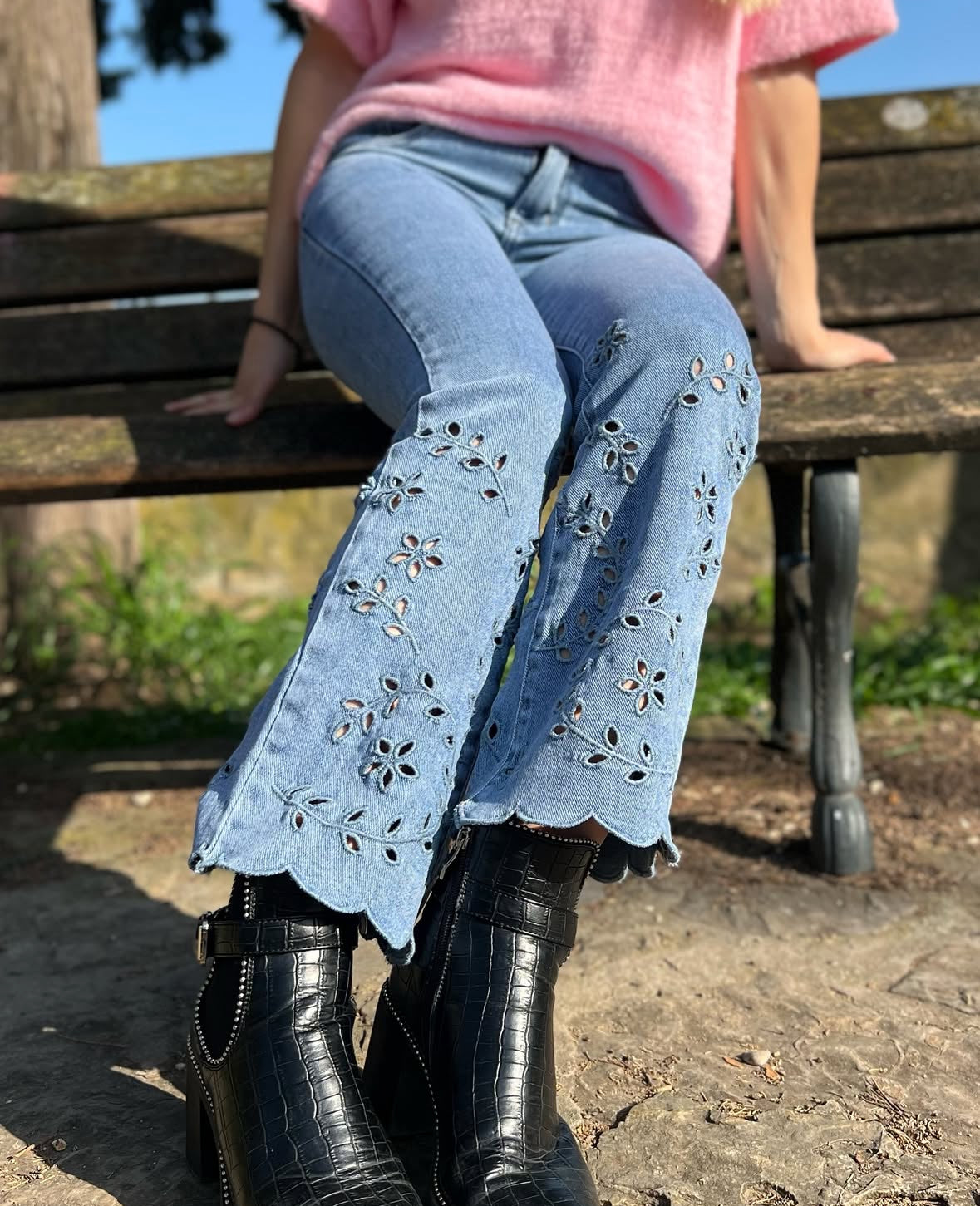 Jeans med broderi - Jeans