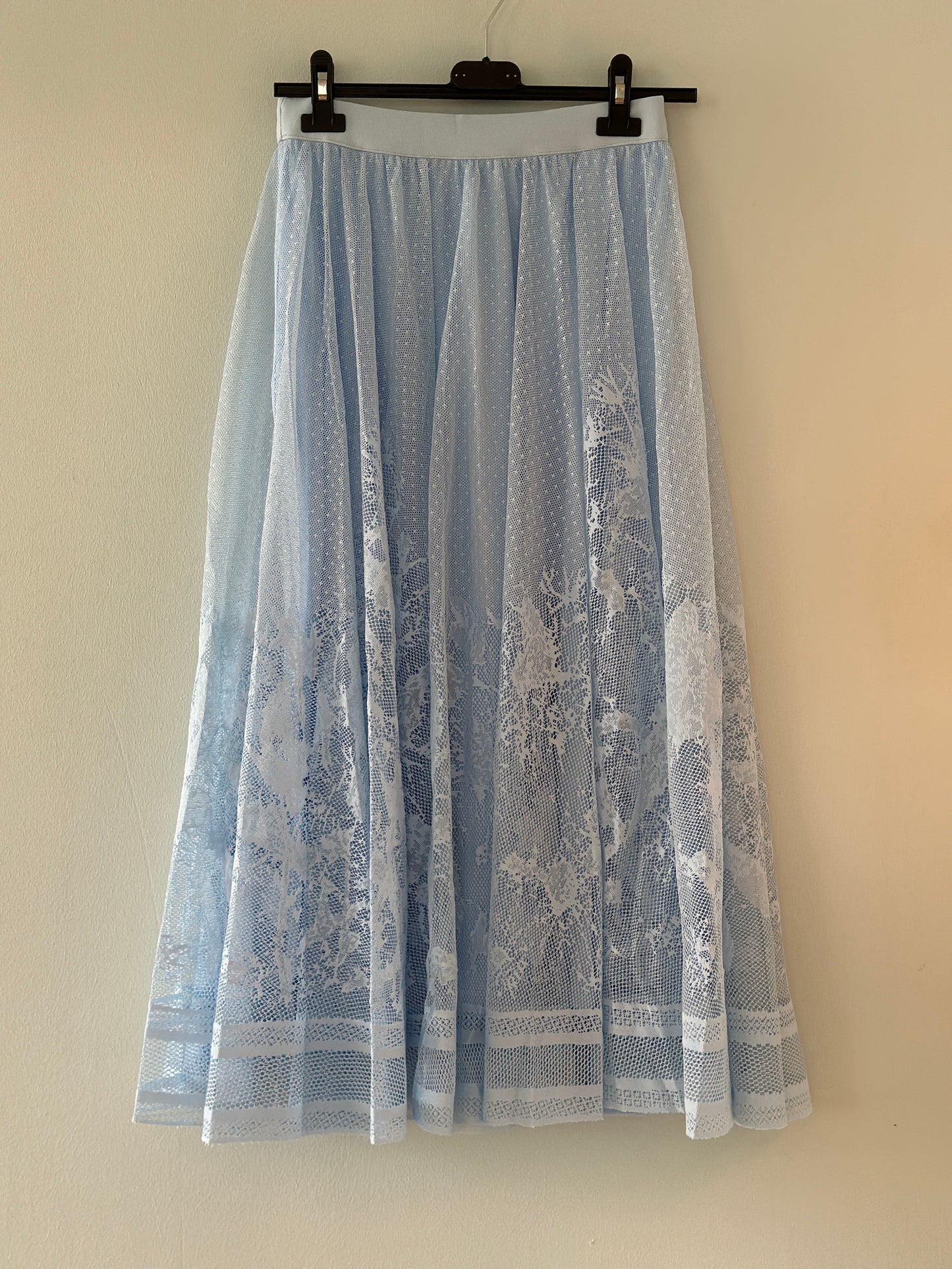 Tyllkjol ”Ulrika” med resår i midjan - Ljusblå