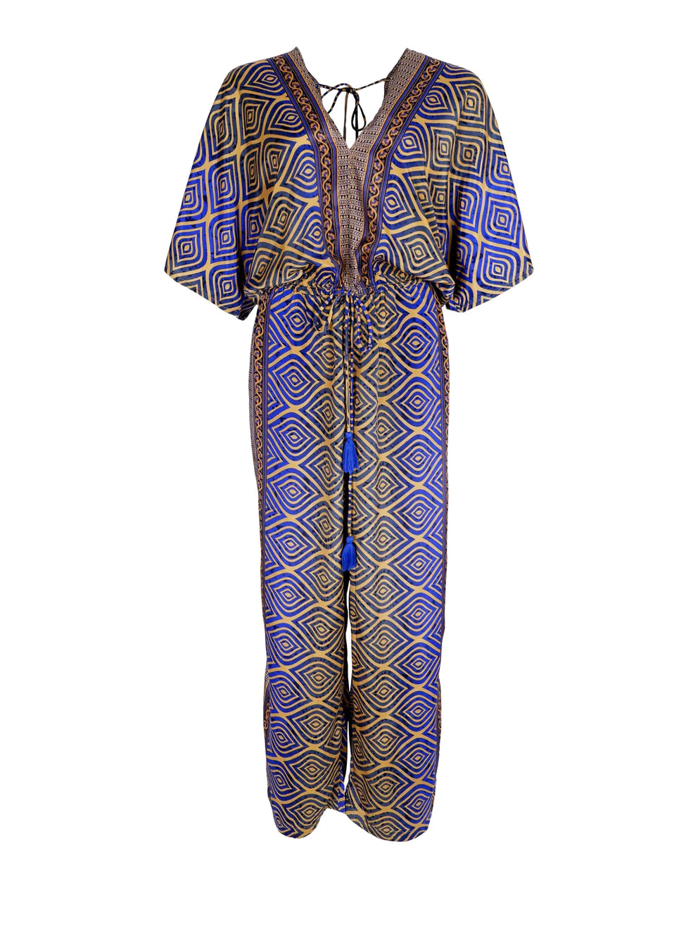 Black Colour, BCLUNA DOUBLE V-NECK JUMPSUIT - BLUE JEWEL