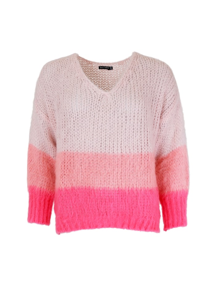 Black Colour, Stripe Jumper - Coral