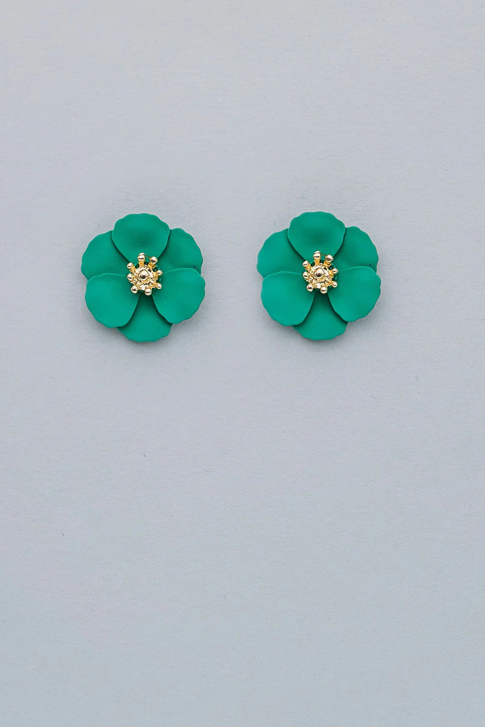 BOW 19, FLOWER SMALL EARRINGS STRONG - GREEN