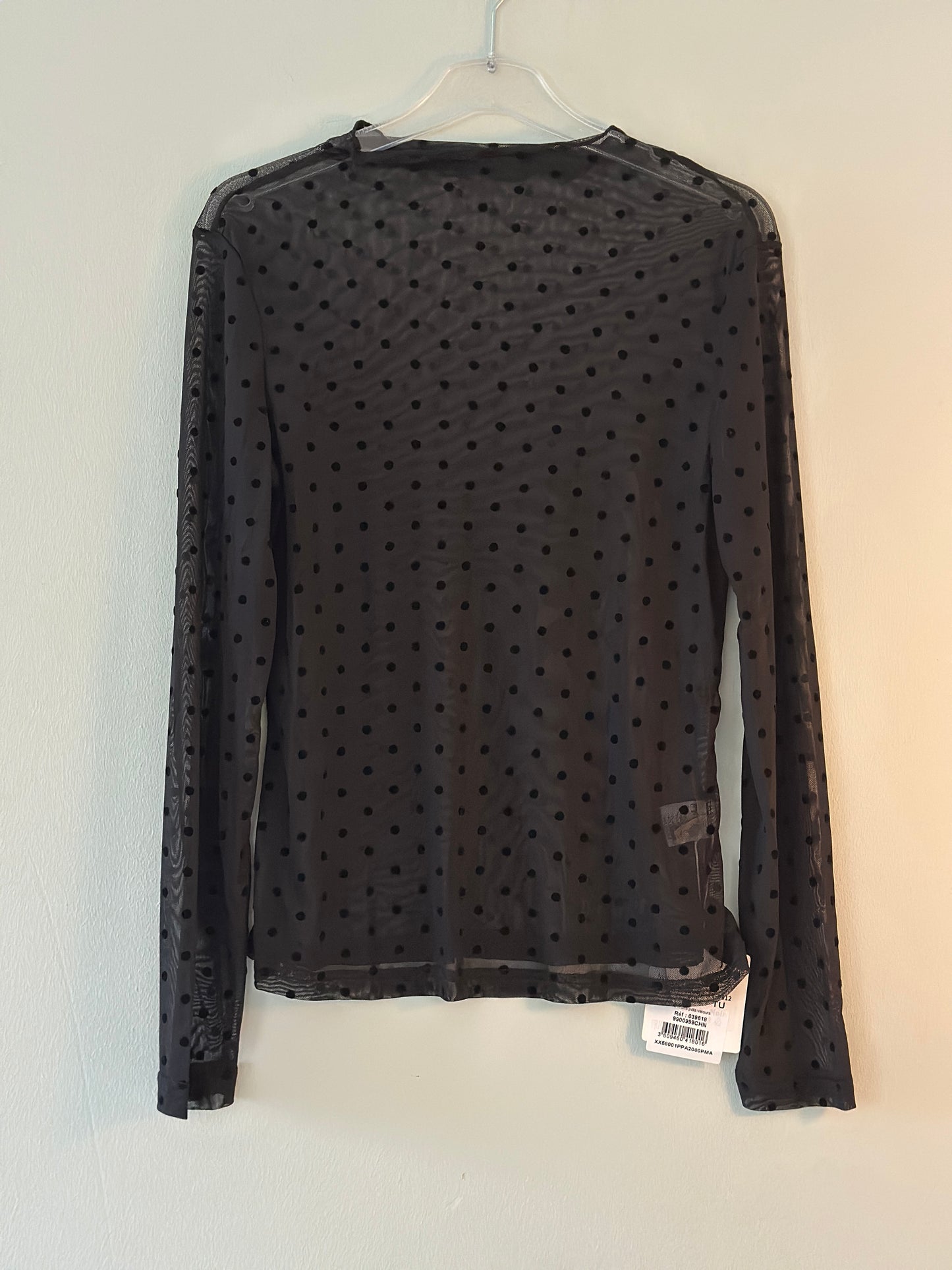 Meshtop med prickar - Svart