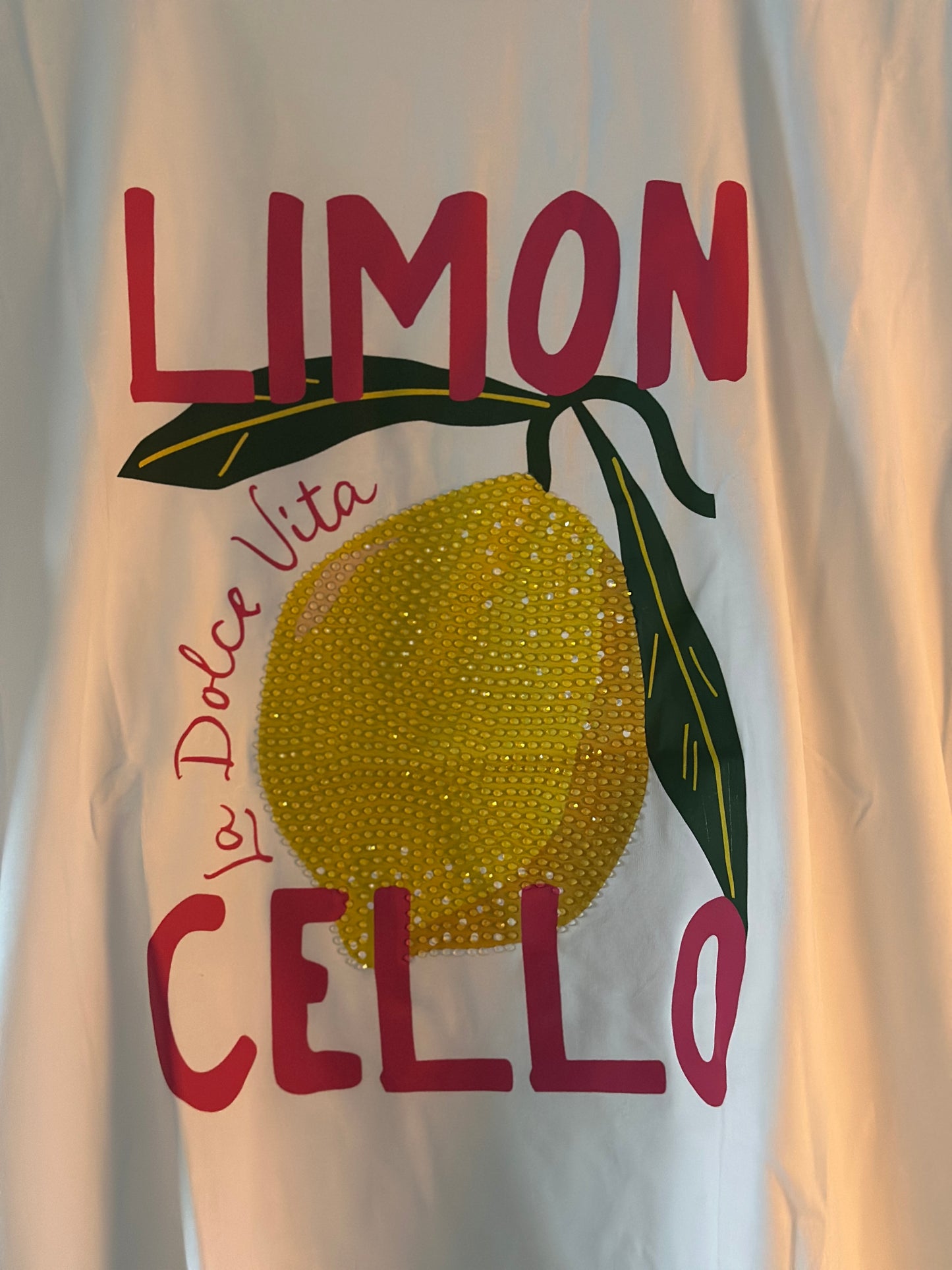 T-shirt ”Limon” med bling - Vit