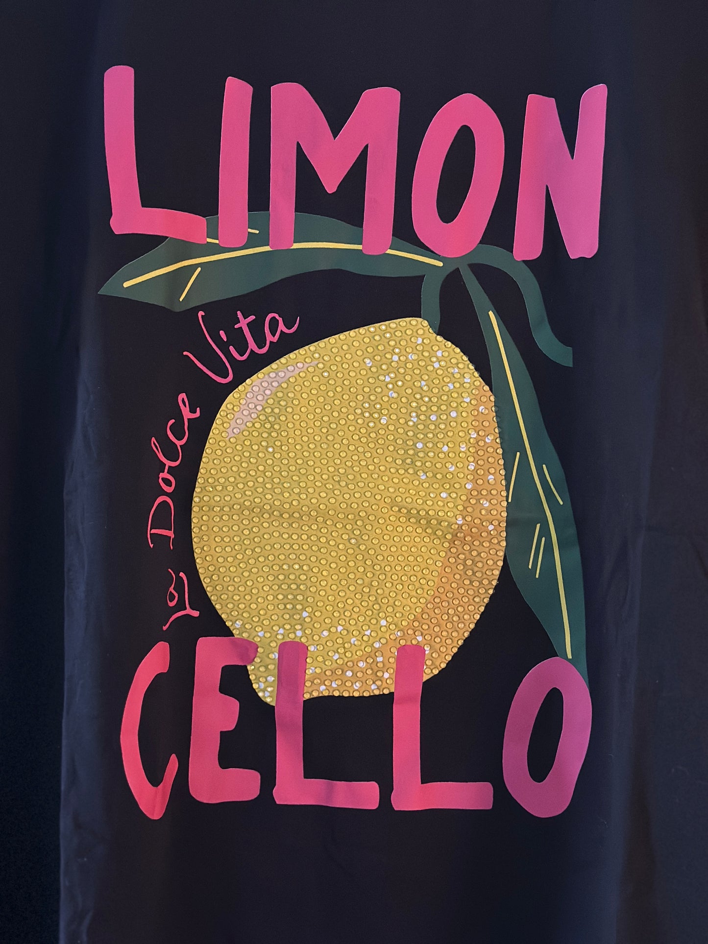 T-shirt ”Limon” med bling - Svart