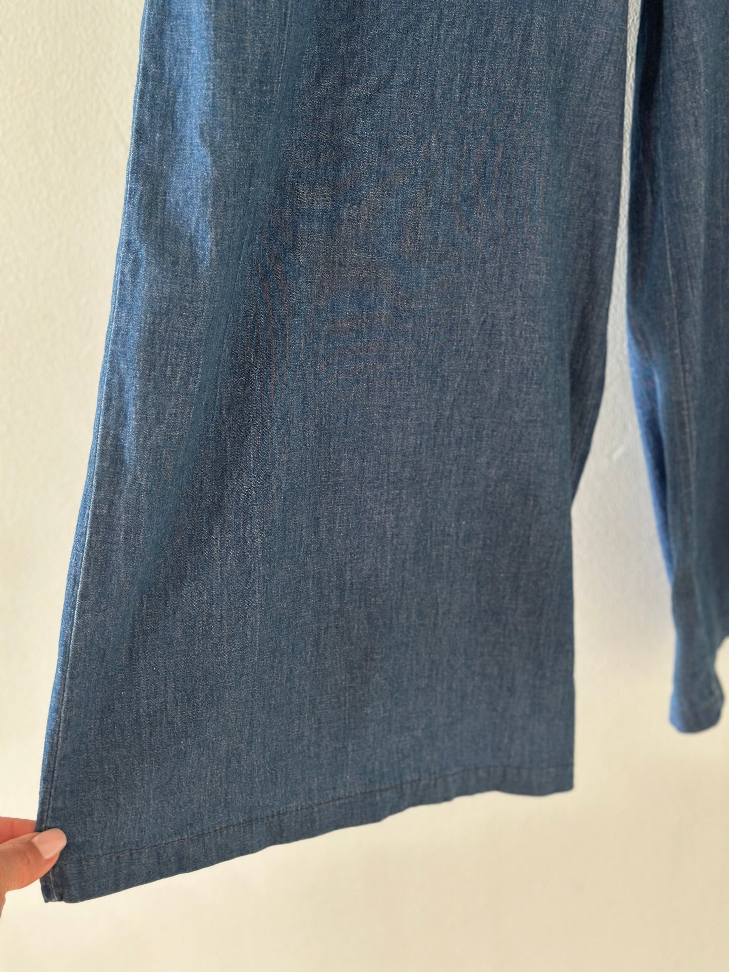 Jeansbyxa ”Jane” i trekvartsmodell med sidenband - Jeans
