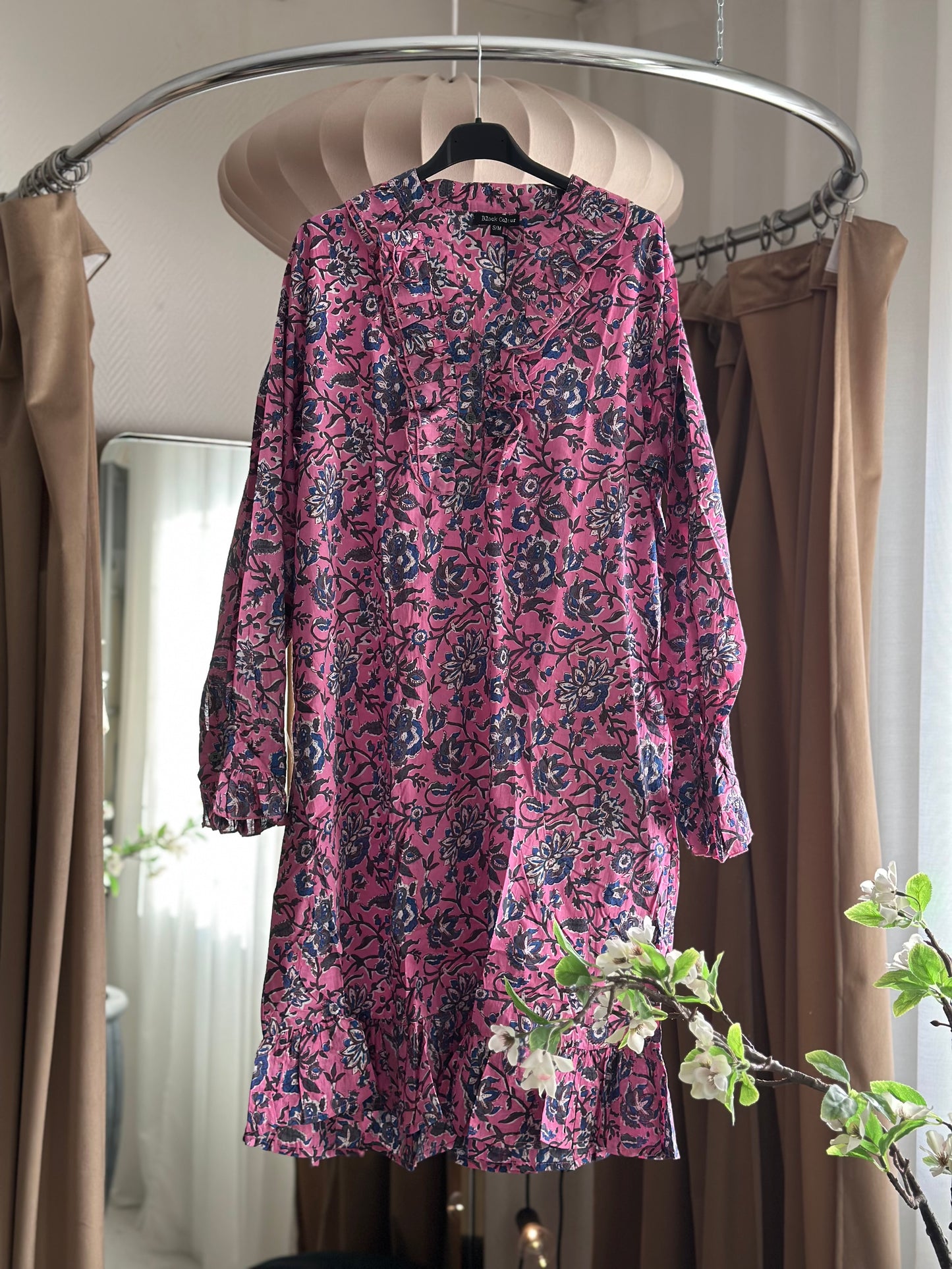 Black Colour, BCFLORA Ruffle dress - Pink Paradise