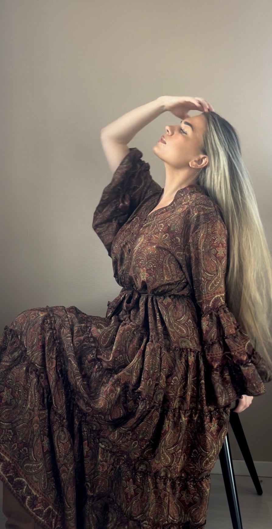 Malkaa, Klänning ”Stella” i paisleymönster - Rost