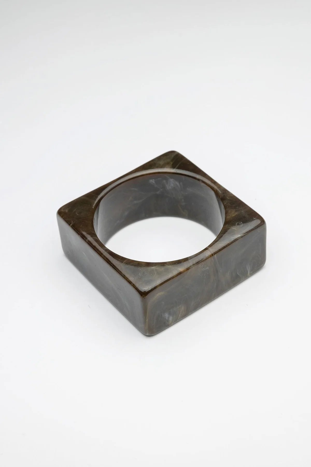 Bow19, BIG XL SQUARE BRACELET DARK - GREEN/GREY