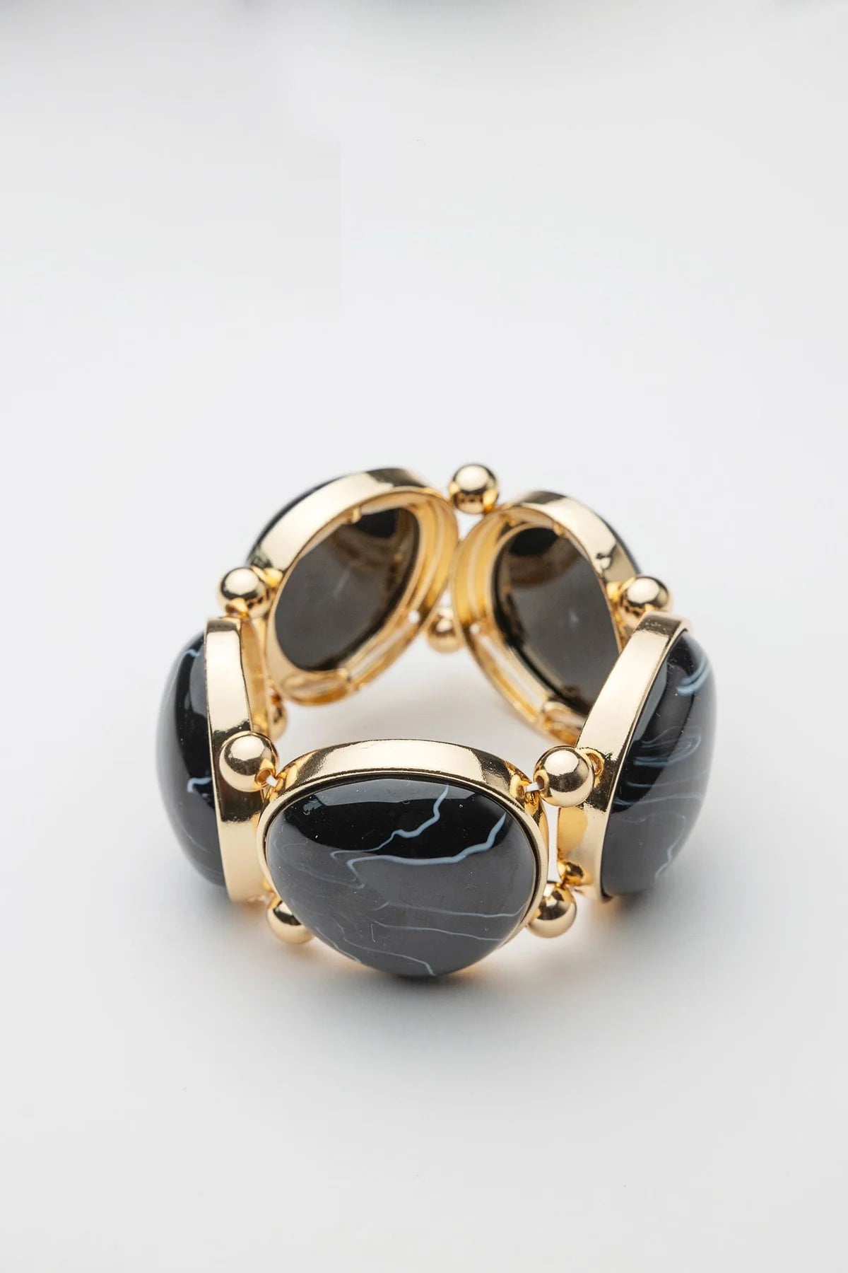 Bow 19, VALA ELASTIC BRACELET - GOLD W BLACK