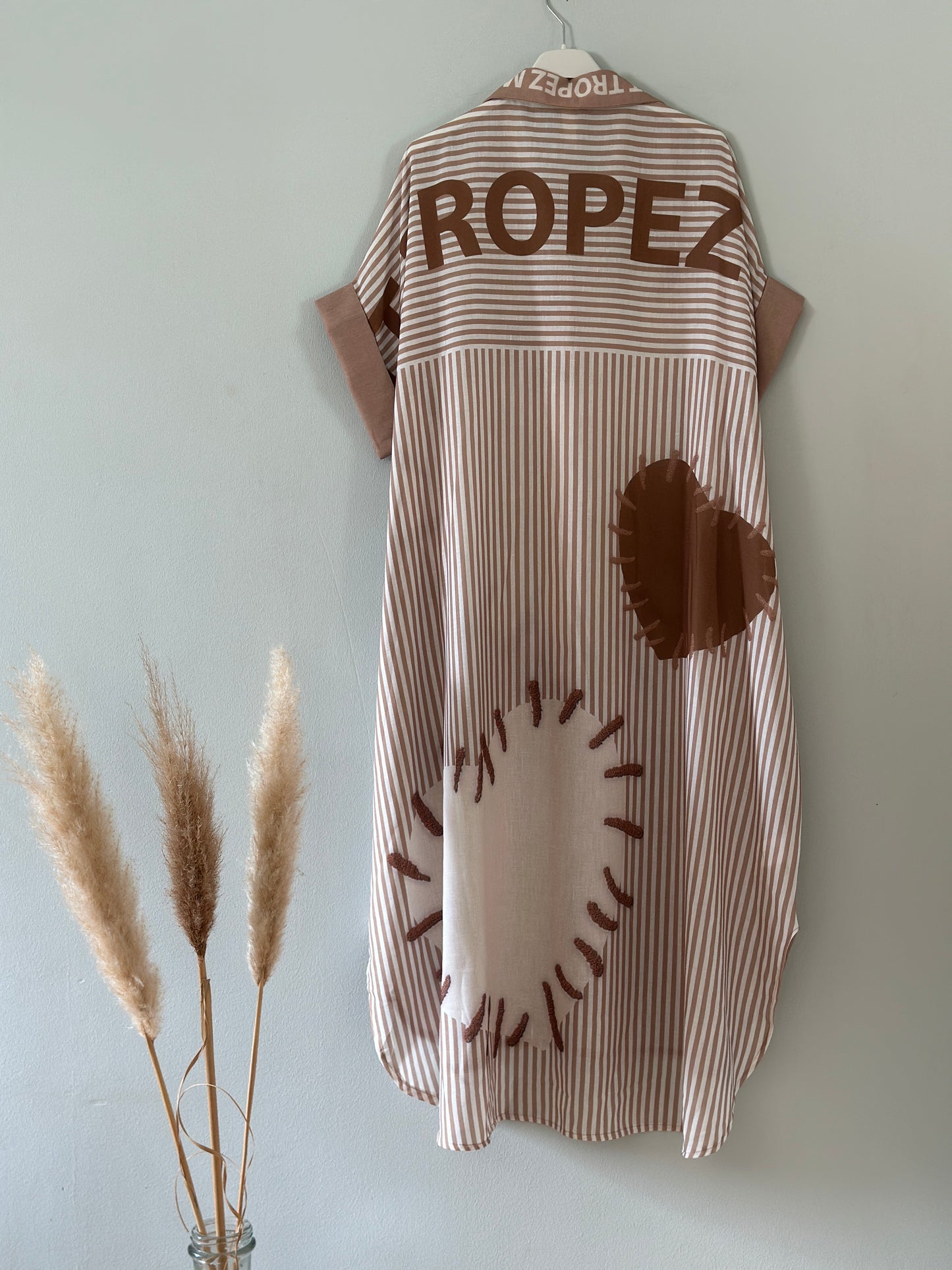 Skjortklänning ”Heart” - Beige/Brun