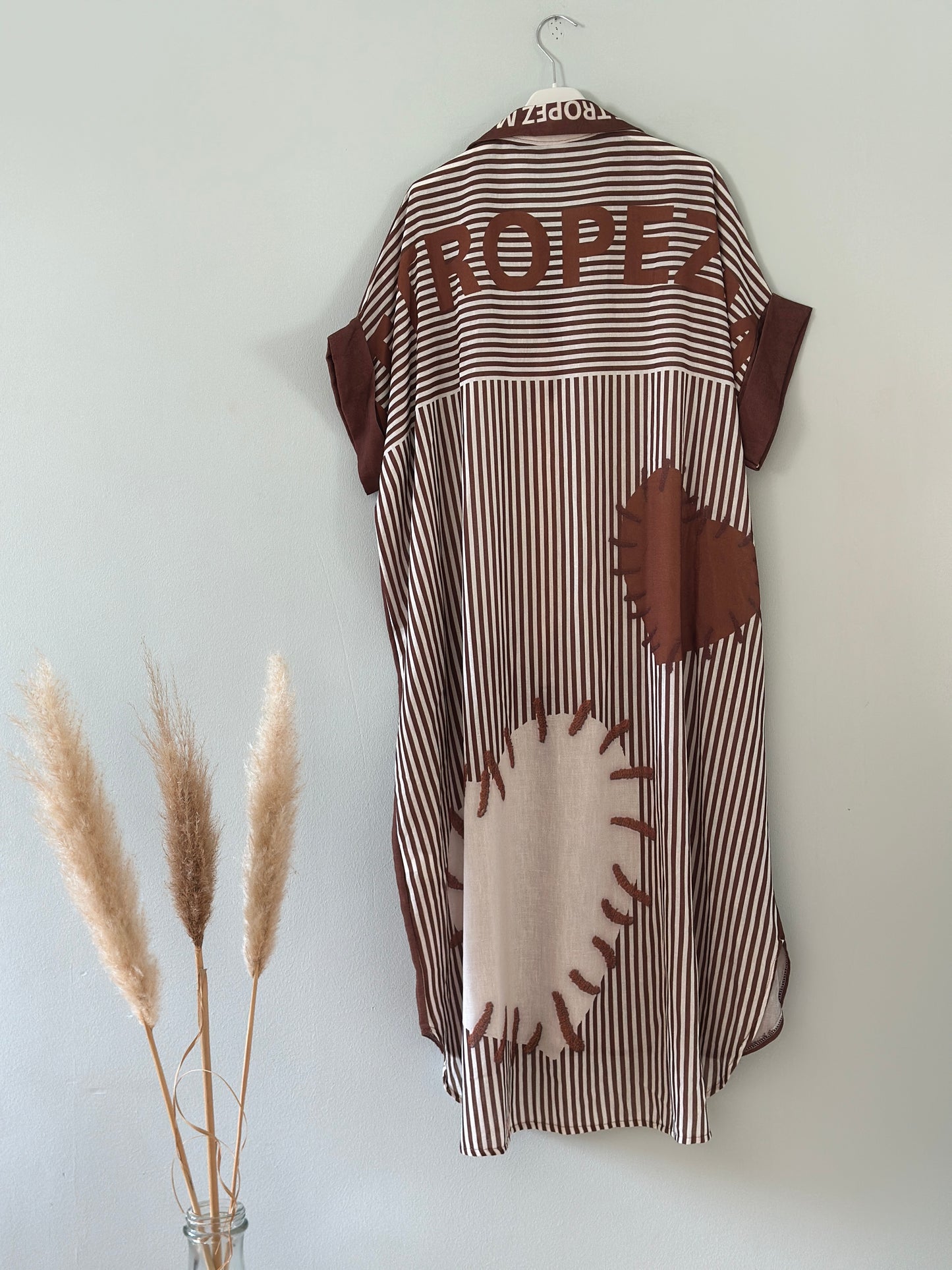 Skjortklänning ”Heart” - Beige/Brun