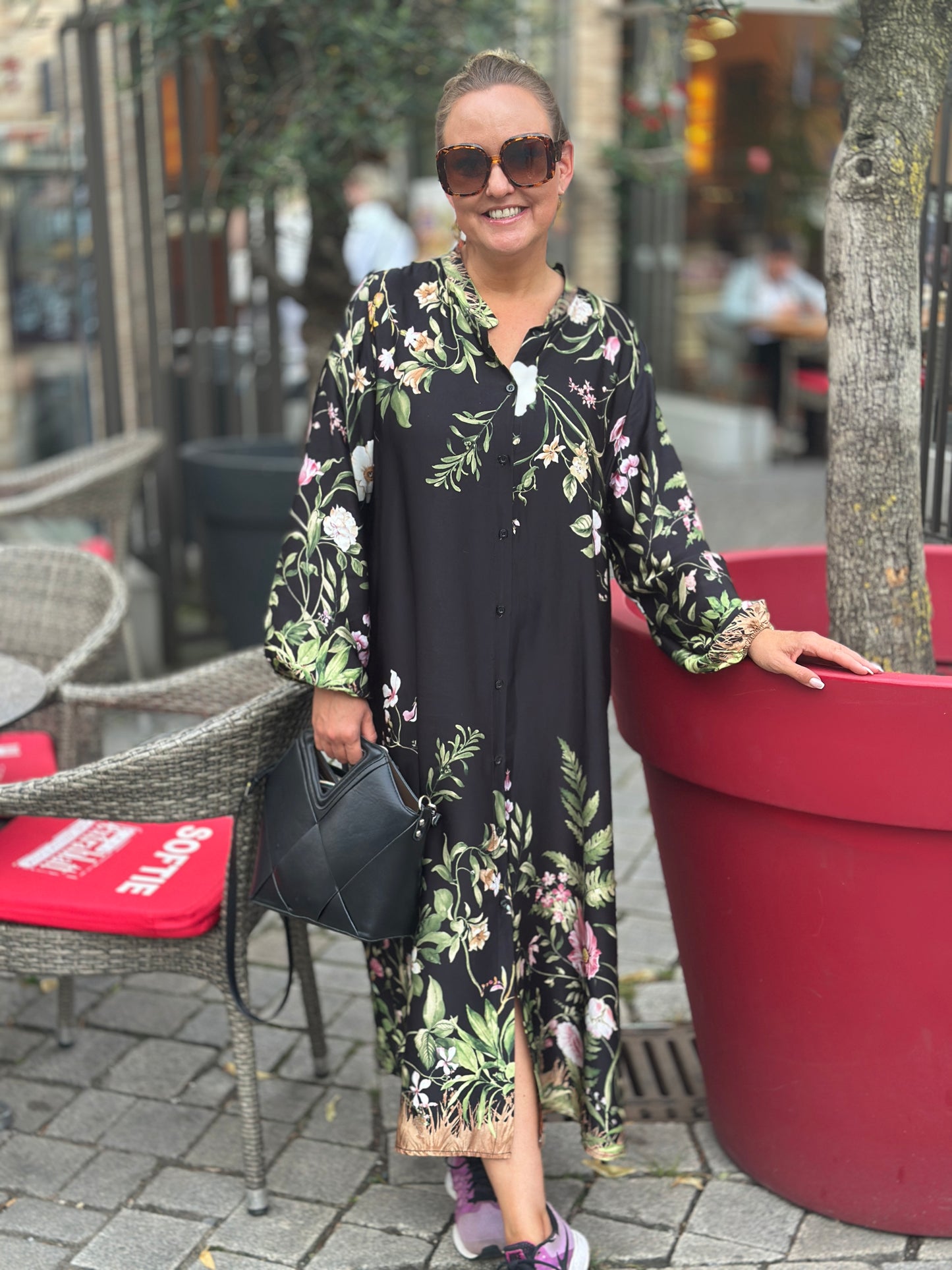 Black Colour, BCZENNIA flower dress - Black Flower