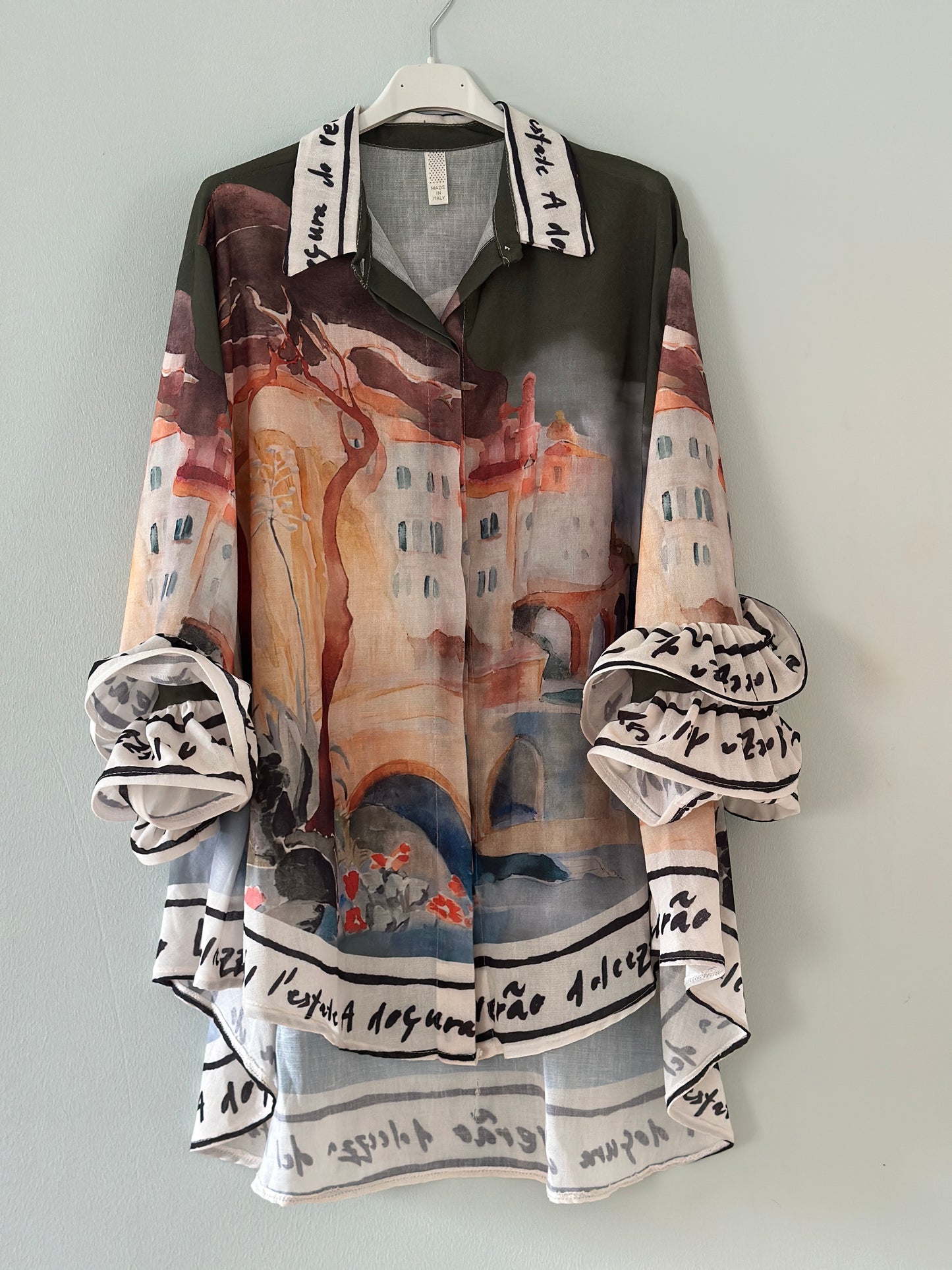 Blus ”France” med volangärmar - Rosa