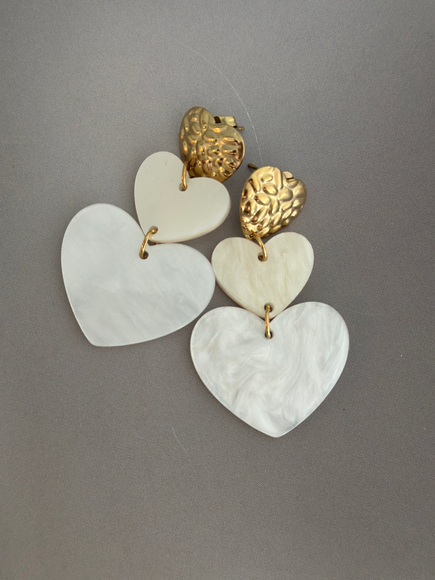 Örhängen hjärtan - Rosa/Vit/Grön