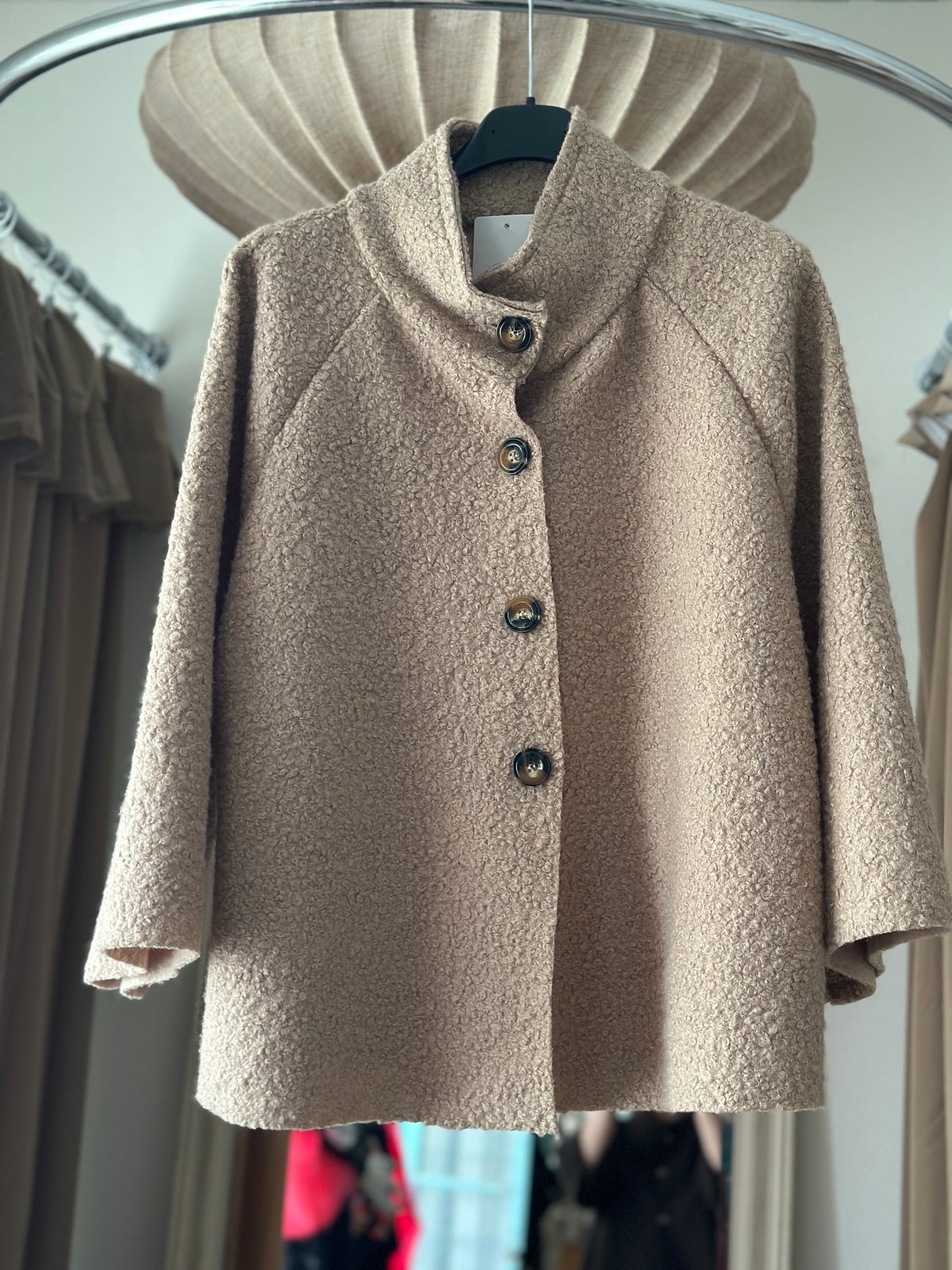 Kort Höstjacka med halvlång ärm - Grön/Cerise/Beige/Camel/Brun