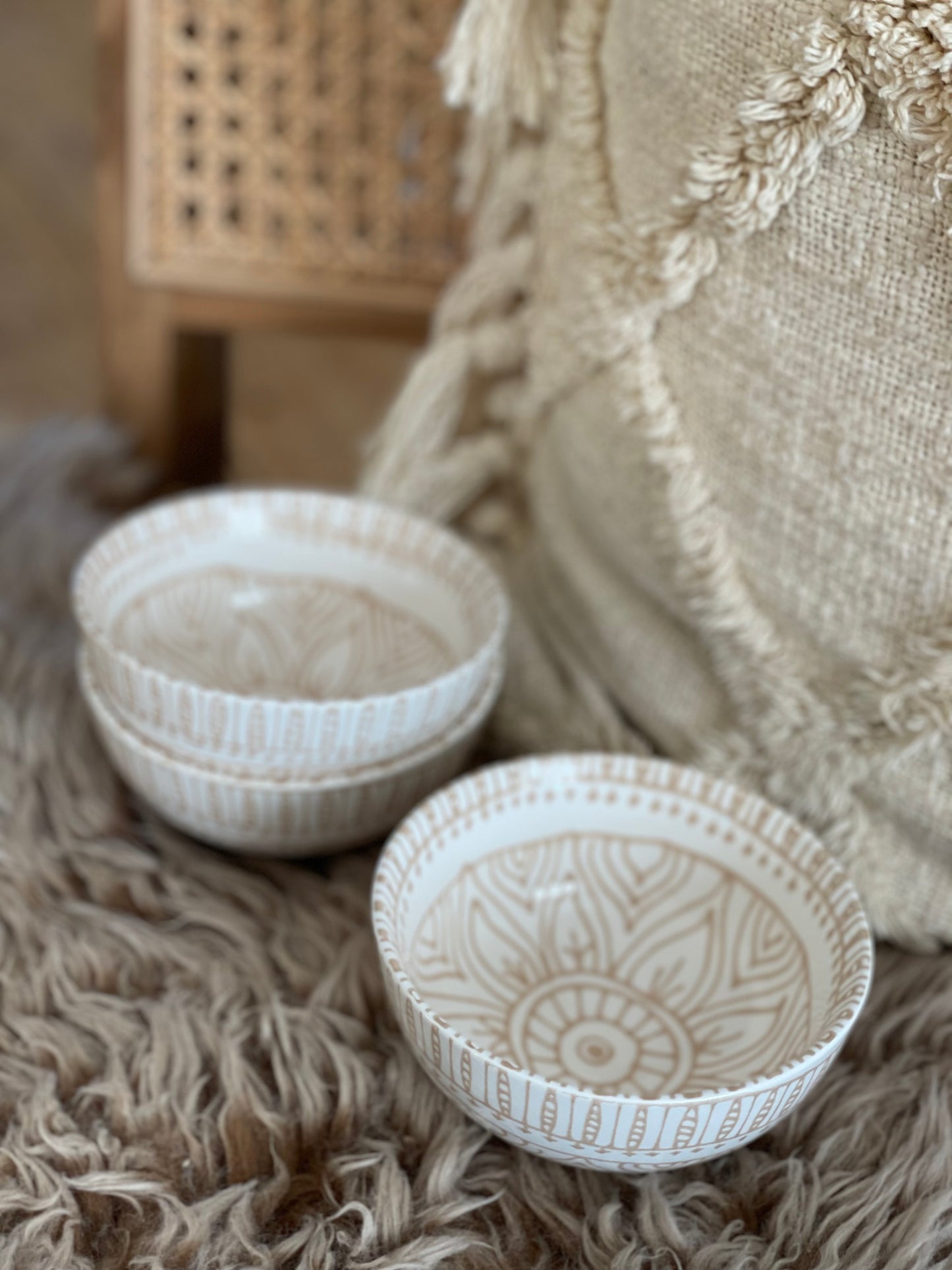 Majas Cottage, Happiness Skål Liten- Vit/Beige