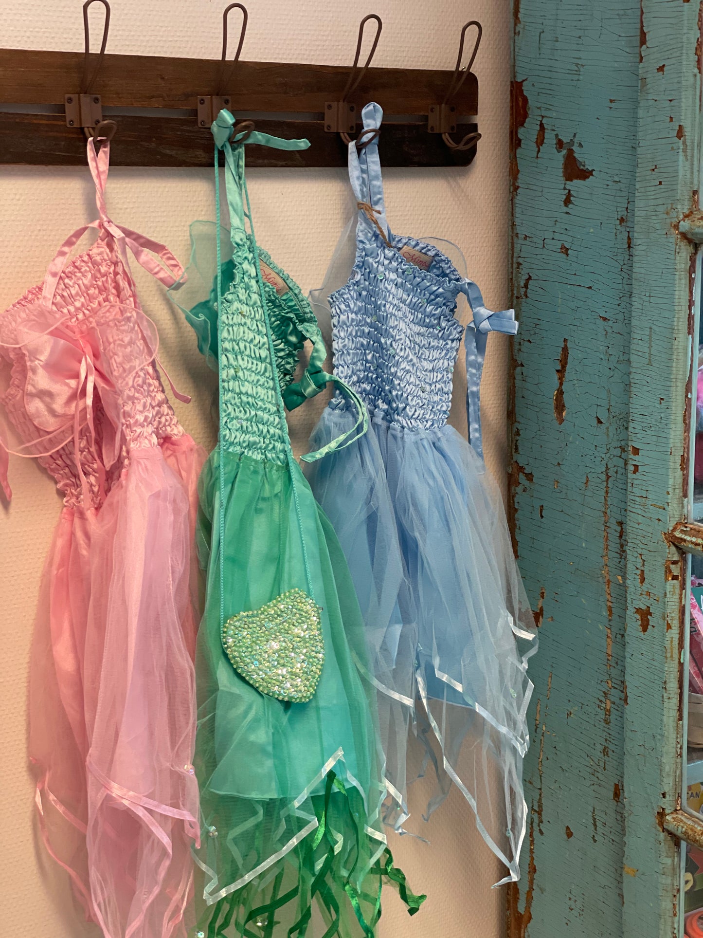 Minisa, Prinsessklänning - Rosa/Grön/Blå