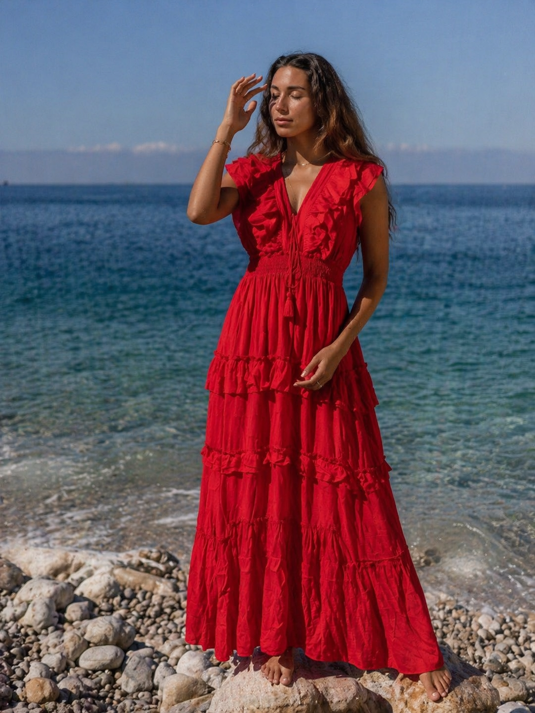 Coconut Milk, Pina Maxi Dress - Tie Dye Red