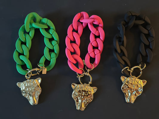 Cosy House, Armband - Svart/Grönt/Rosa