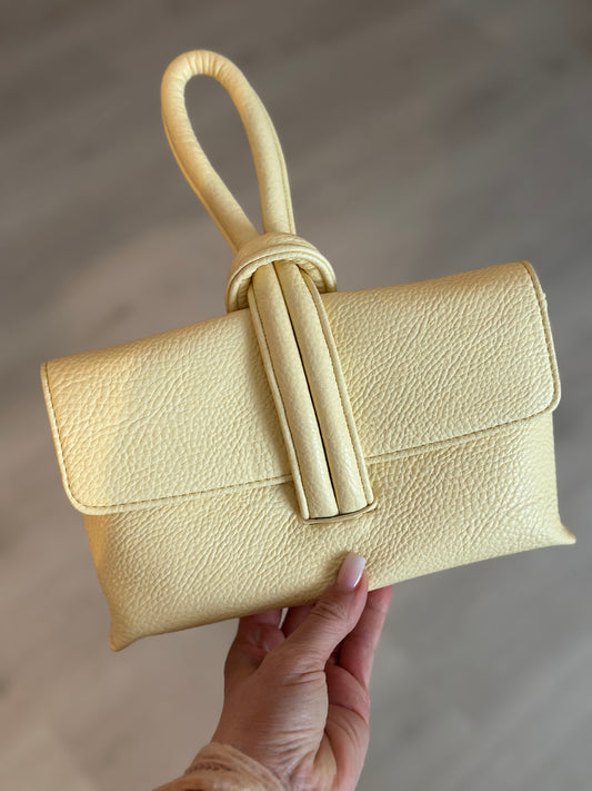 Väska med ”knythandtag” - Gul/Ljusblå/Vit/Beige/Taupe/Svart