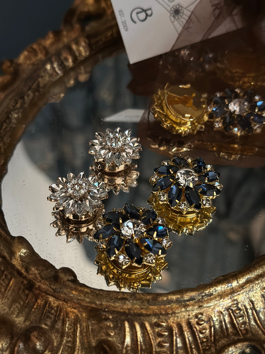 Black Colour, BCSIVA BUTTON COVERS 2 PCS - Clear/Navy