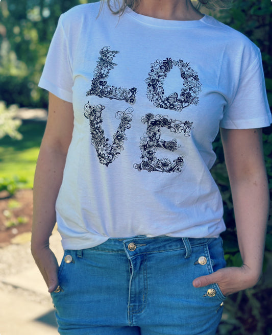 T-shirt ”Love” - Vit