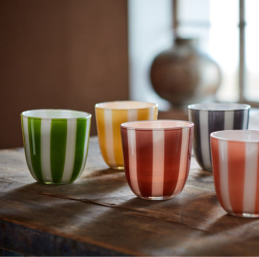 Ljuskoppar med ränder - Grön/Turkos/Gul/Svart/Rosa/Brun