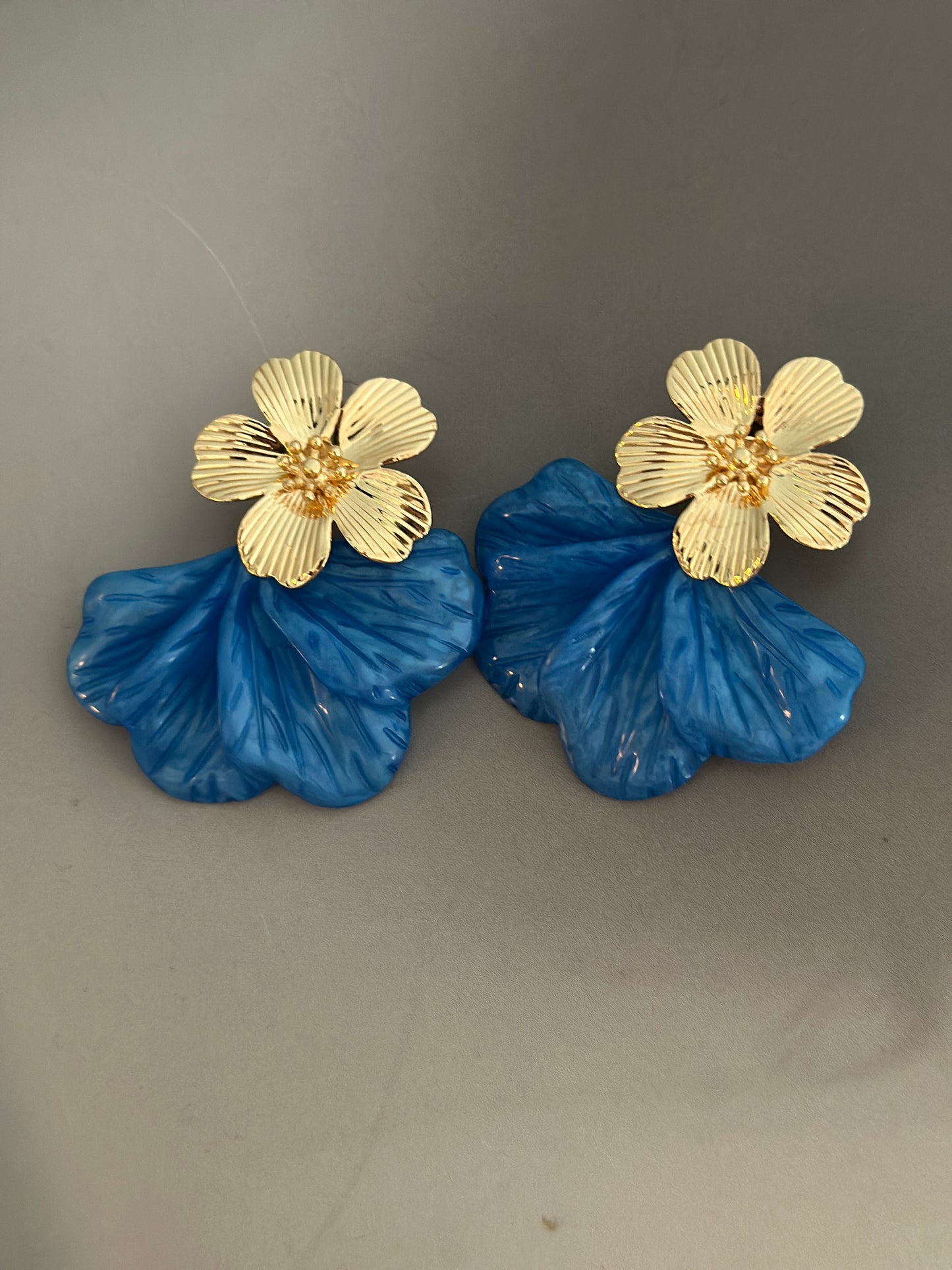 Örhängen ”Flower” - Blå/Grön