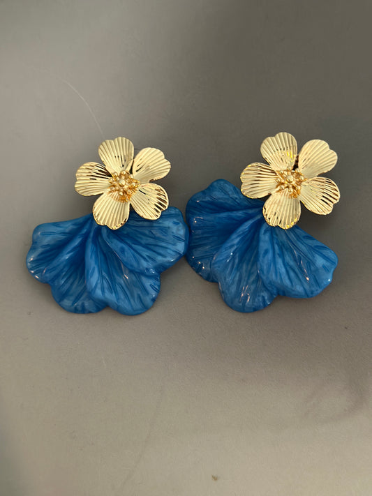 Örhängen ”Flower” - Blå/Grön