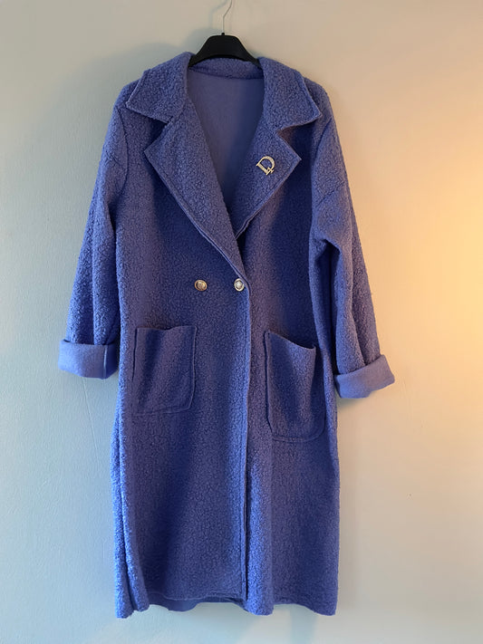 Favoritkappan med guldknappar och brosch - Blå/Cerise/Svart/Beige/Vit