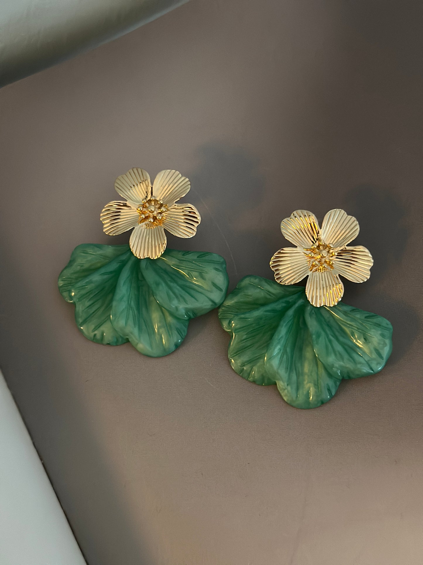 Örhängen ”Flower” - Blå/Grön