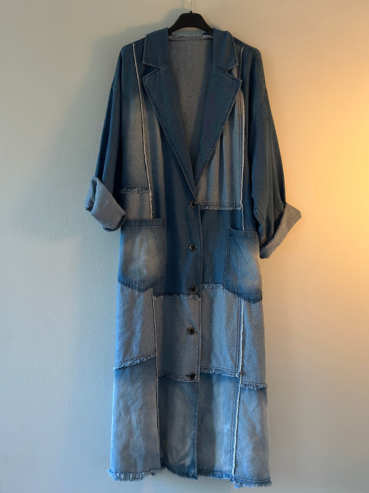 Jeanskappa i patchwork- Denim