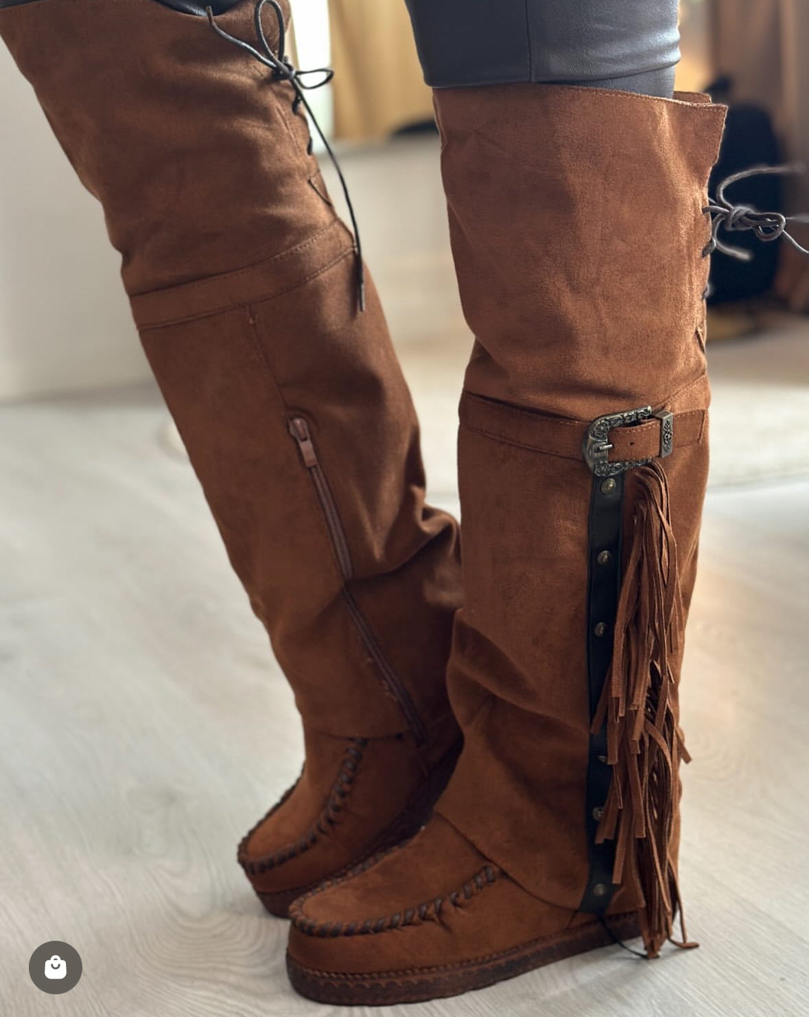 Höga ”Pocahontas” stövlar - Camel