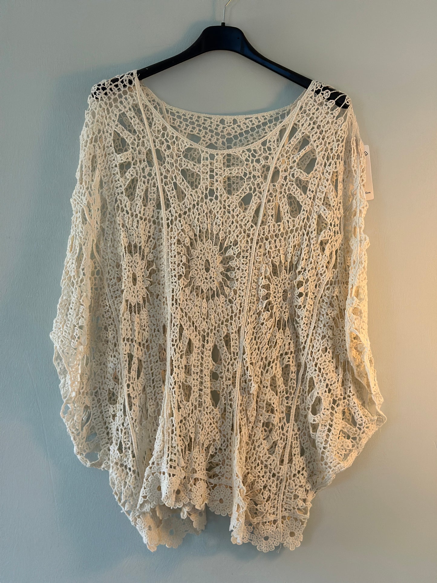 Plus Size, Stickad Top - Rosa/Ljusblå/Beige