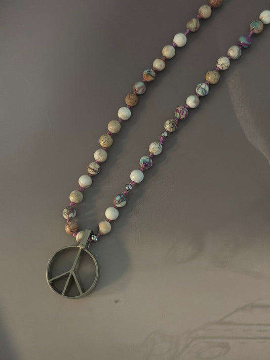 Halsband PEACE - Purple Mix