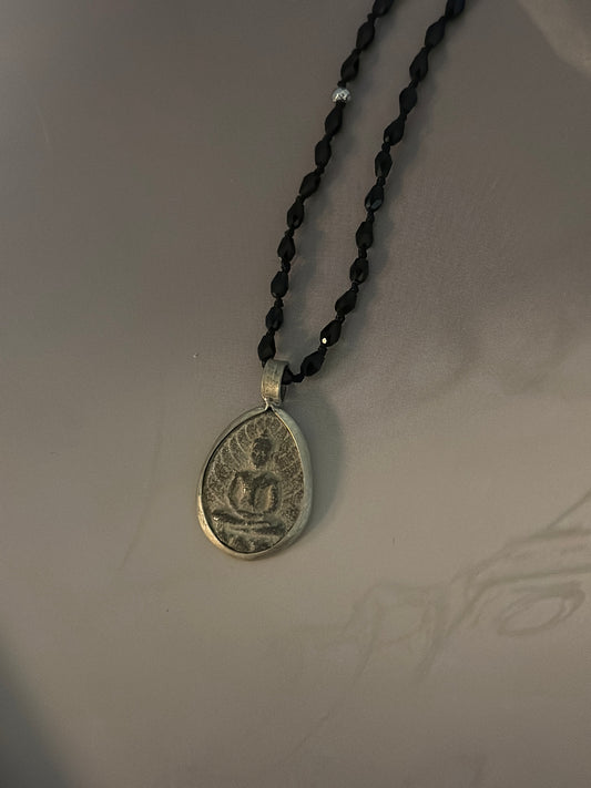 Halsband, ”BUDDHA PEACE” - Svart