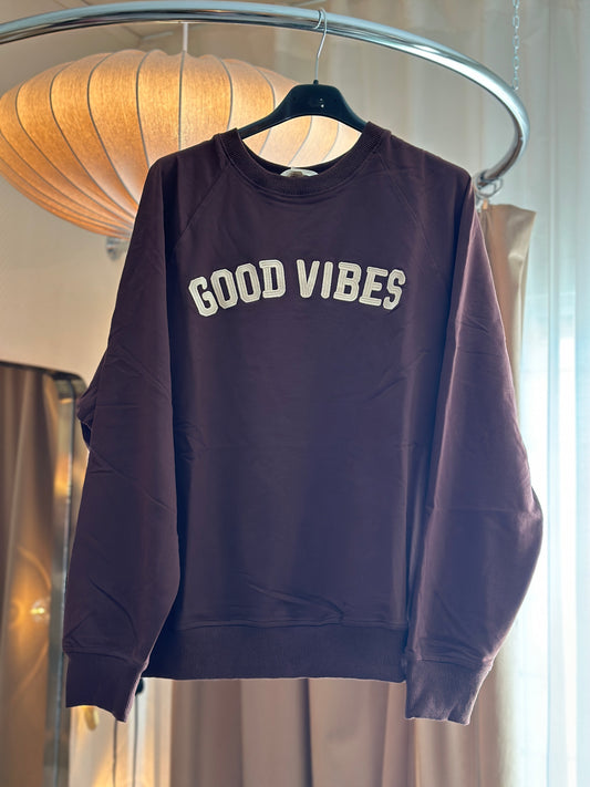 Sweatshirt ”GOOD VIBES” - Brun