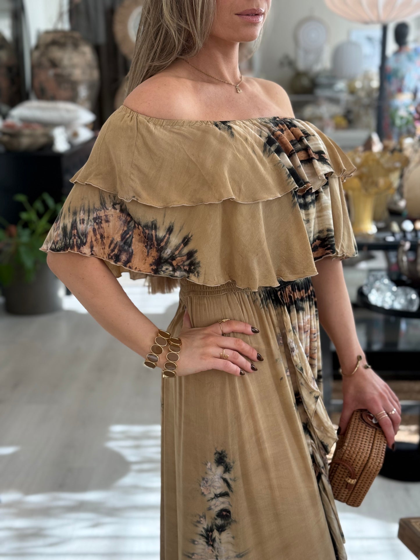 Coconut Milk, Bamboo Dress - Tie Dye Tiger