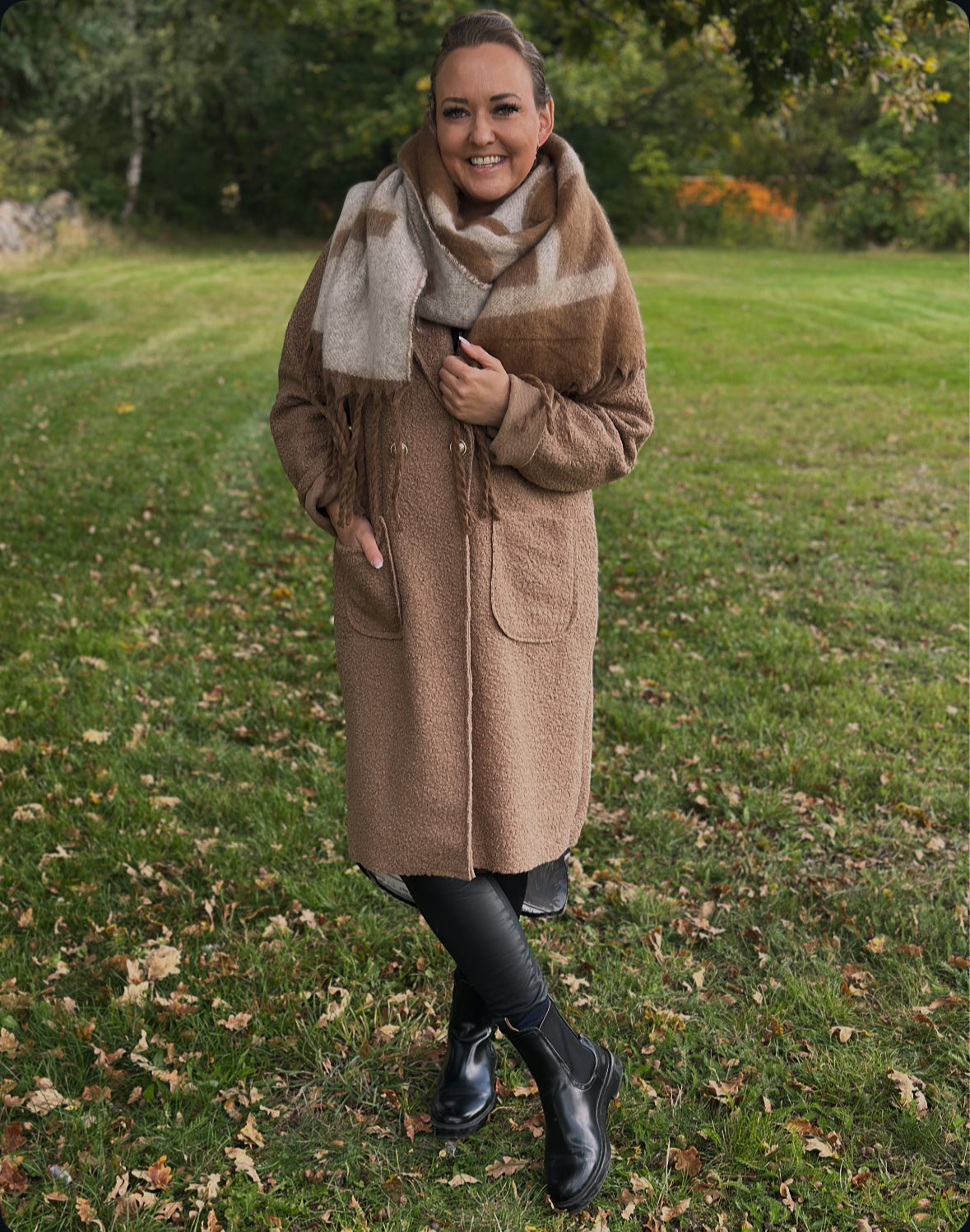 Kappa ”Viola” med guldknappar - Beige/Camel/Brun/Svart/Kaki/Burgundi/Rosa