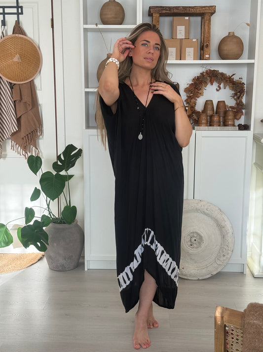 Coconut Milk, Kaftan Camelia - Tie Dye Black/White