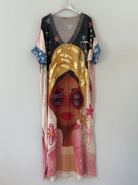 T-shirtklänning ”Sanna” - Multicolour