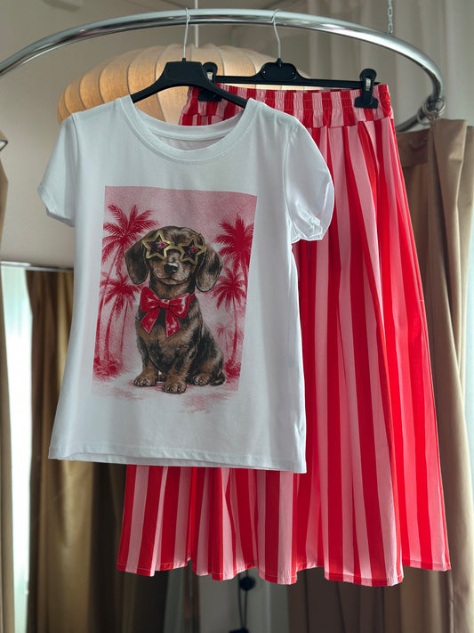 T-shirt med en tax - vit