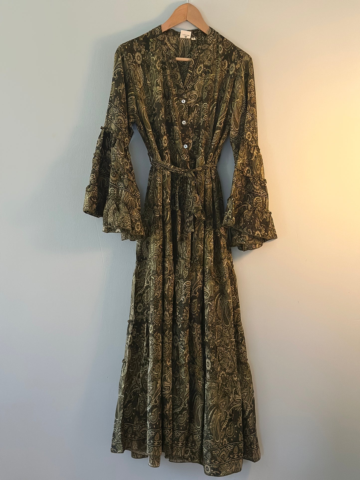 Malkaa, Stella Boho dress - Grön/Svart/Röd