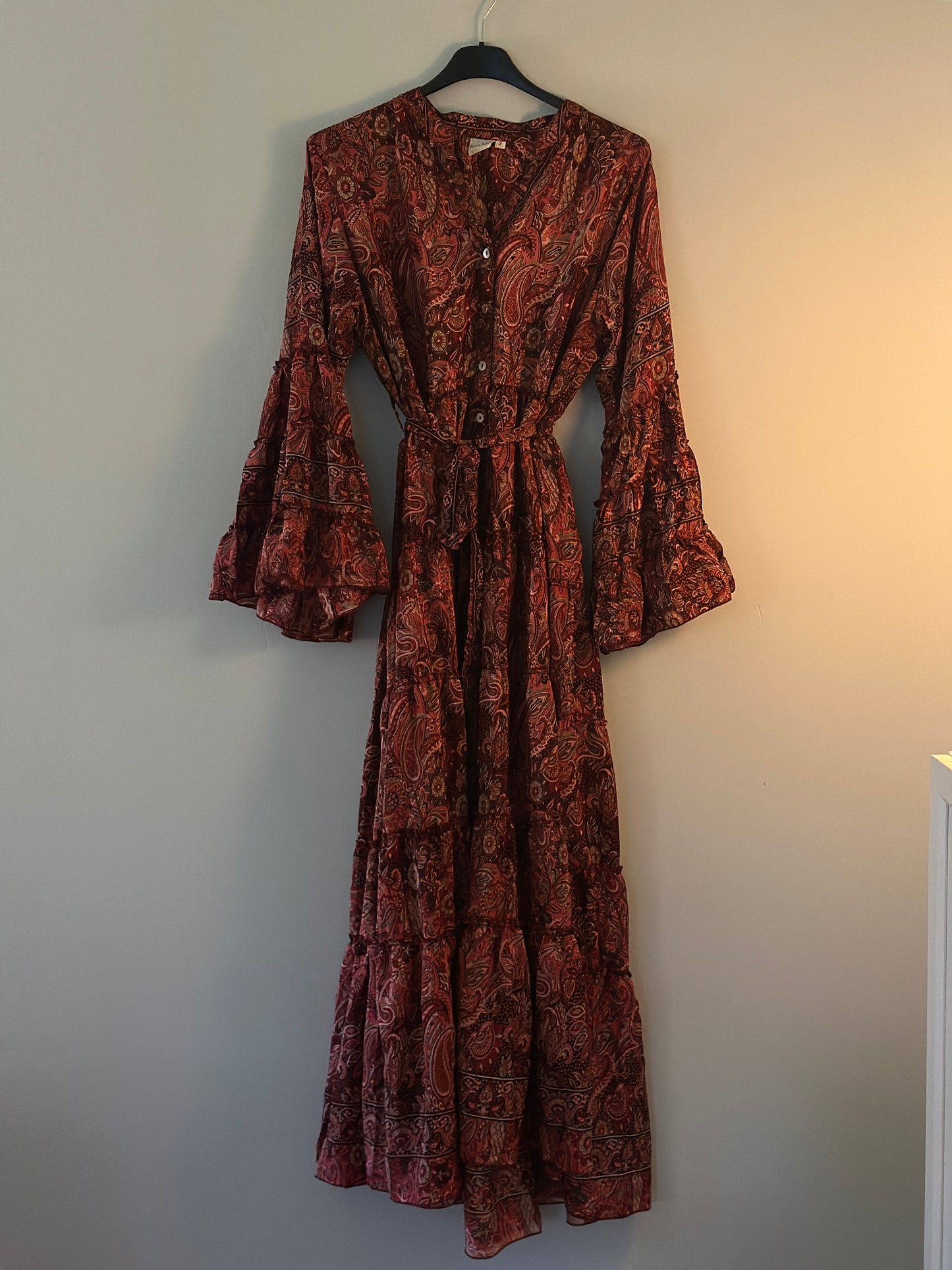 Malkaa, Stella Boho dress - Grön/Svart/Röd