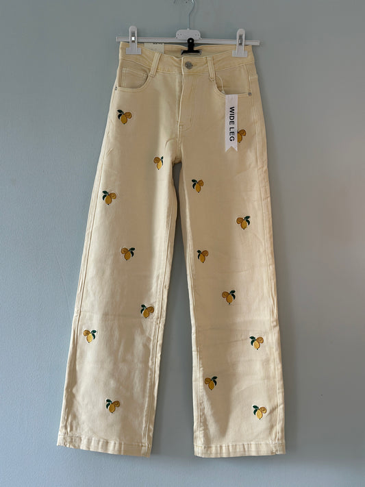 Jeans med citroner - Gula