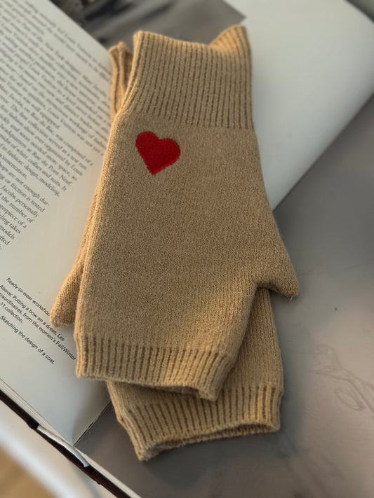 Torgvantar ”Heart” - Beige/Taupe