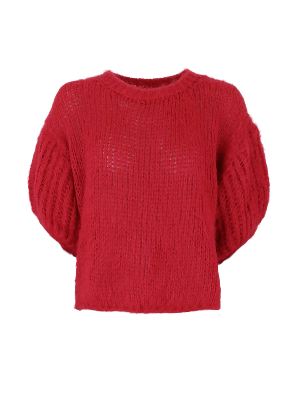 Black Colour, BCCASEY PUFF SLEEVE JUMPER - Red