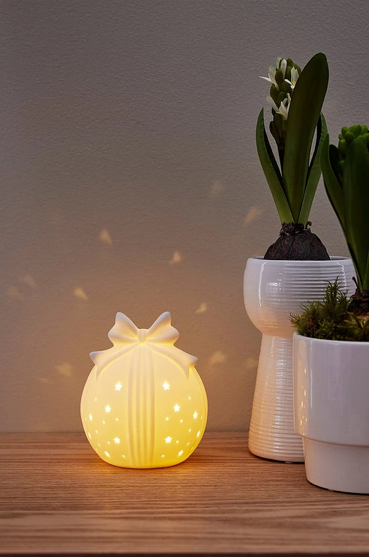 Bordsdekoration Rozy - Vit keramik